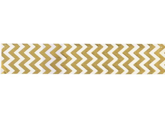 Стрічка паперова фольгированная самоклеящаяся "Зигзаг", золото, 3 м