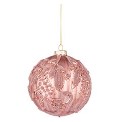 Новогодний шар Novogod'ko, стекло, 10 см, св.розовый, матовый, орнамент