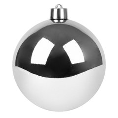 Новорічна куля Novogod'ko, пластик, 15 cм, срібло, глянець