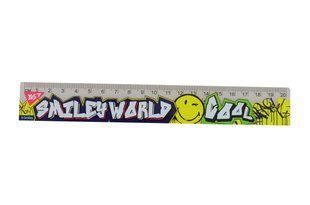 Линейка YES 20 см "Smiley World Pattern"