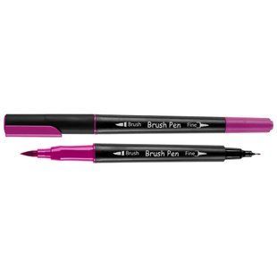Маркер акварельный SANTI Brush Pen SW-13 ярко-фиолетовый двусторонний