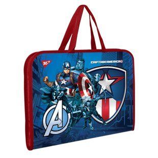 Папка-портфель YES на блискавці з тканинними ручками "Marvel"