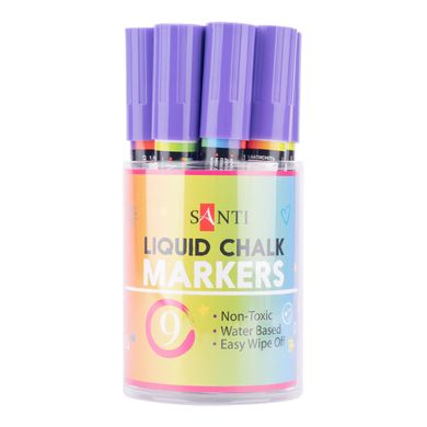 Крейдяний маркер SANTI, фіолетовий, 5 мм, 9шт/туб