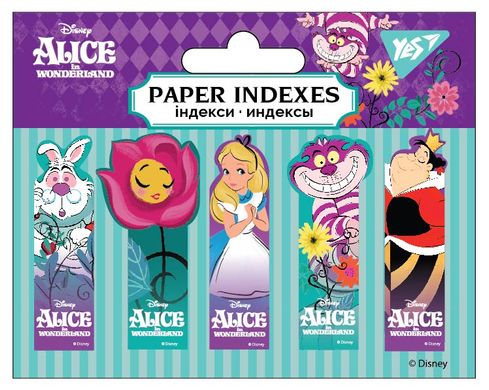 Індекси паперові YES "Alice in Wonderland" 50x15мм, 100 шт (5x20)
