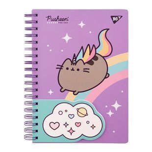 Блокнот Yes 2 в 1 В5 В7 80 л 20 л двойная спираль Pusheen клетка