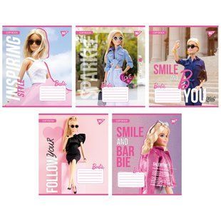 Тетрадь школьная Yes Barbie 12 листов косая линия