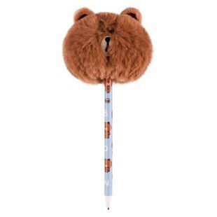 Ручка шариковая пушистая YES Line Friends' Brown
