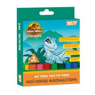 Фломастери Yes Jurassic World JUMBO superwashable 8 кольорів