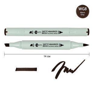 Маркер спиртовой SANTI Brush SA-WG8 теплый серый 8