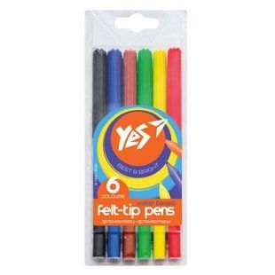 Фломастеры YES 6 цветов "Erudite"