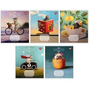 Зошит шкільний Yes Animal art 18 аркушів лінія