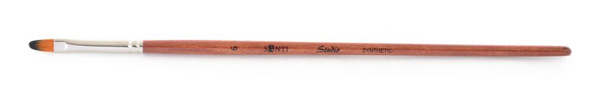 Кисть худож. синтетика "Santi Studio", короткая ручка, овальная, №6.