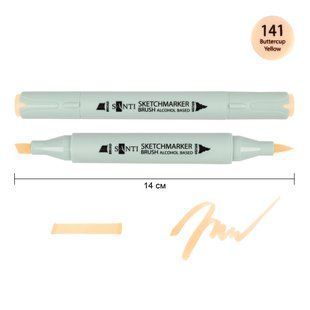 Маркер спиртовой SANTI Brush SA-141 желтый лютик