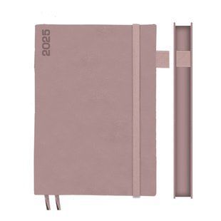 Щоденник А5 Leo Planner датований 2025 Binario запорошена троянда 368 стор