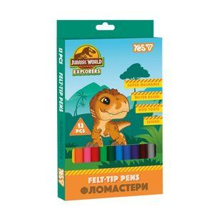 Фломастери Yes Jurassic World superwashable 12 кольорів