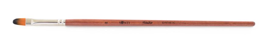Пензель худож. синтетика "Santi Studio", коротка ручка, овальний, №8.