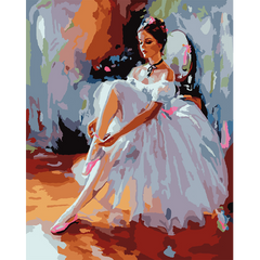 Картина по номерам "Хрупкая балерина", 40*50 см., SANTI