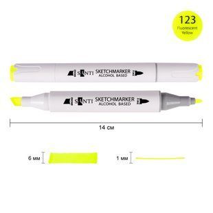 Маркер спиртовой SANTI Professional SA-123 флуоресцентный желтый