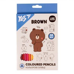 Карандаши цветные YES 18 цв Line Friends