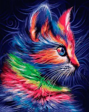 Алмазна мозаїка SANTI Modern cat 40х50см на підрамнику