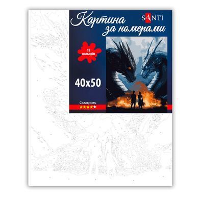 Картина за номерами SANTI 4 крило Вершники драконів 40х50 см