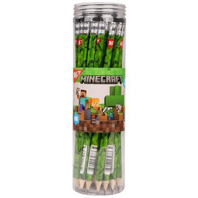 Олівець чорнографітний Yes Minecraft Creepers трикутний з гумкою