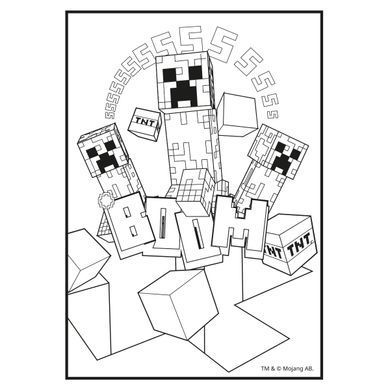 Раскраска А4 Yes Minecraft с наклейками и заданиями 12 страниц