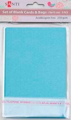 Набор голубых перламутровых заготовок для открыток, 10см*15см, 250г/м2, 5шт.