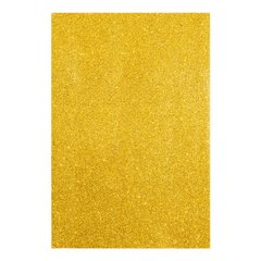 Фоаміран ЕВА золотий з гліттером, з клейовим шаром, 200*300 мм, товщина 1,7 мм, 10 листів