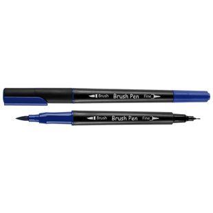 Маркер акварельный SANTI Brush Pen SW-17 темно-синий двусторонний