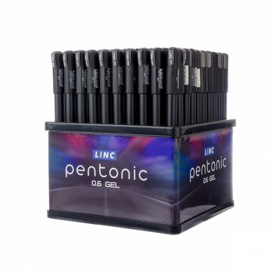 Ручка гелева "Pentonic" 100 шт в дисплеї, чорна 0,6 мм "LINC"