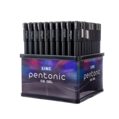 Ручка гелевая "Pentonic" дисплей 100 шт, черная 0,6 мм "LINC"