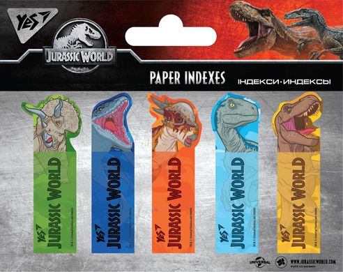 Індекси паперові YES "Jurassic World" 50x15мм, 100 шт (5x20)