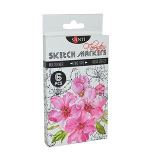 Набор маркеров "SANTI sketch" "Floristics", 6 шт/уп.