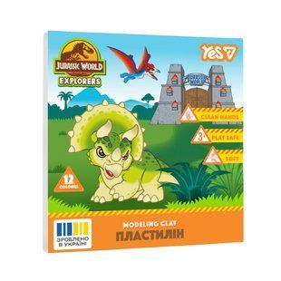 Пластилін Yes Jurassic World.Kids 12 кольорів 240 г
