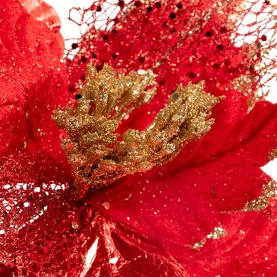 Квітка декоративна Novogod'ko Пуансетія, червона, 30 см
