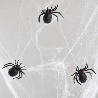 Набір пластикових чорних павуків для декору, 10 шт.
