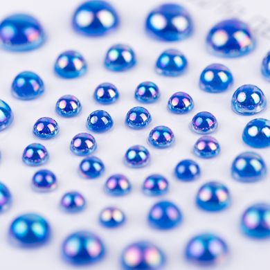 Жемчужины SANTI самоклеющиеся сине-фиолетовые, радужные, 50 шт
