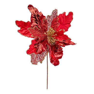 Цветок декоративный Novogod'ko Пуансеттия, красный, 30 см