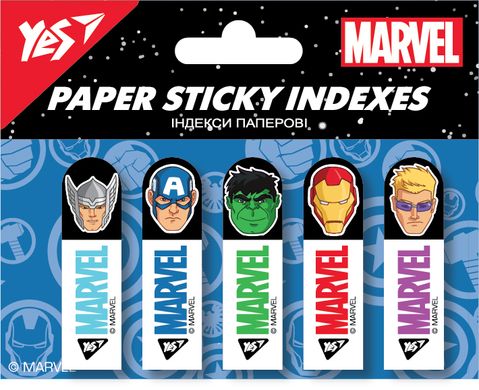 Індекси паперові YES Marvel.Avengers 50x15мм, 100шт (5x20)