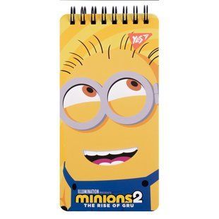 Блокнот YES 80х160 мм, 60 л., дв. cпираль Minions