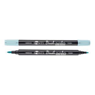 Маркер акварельный SANTI Brush Marker SWB-14 голубой двусторонний