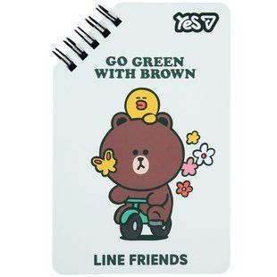 Блокнот Yes Line Friends Go Green95x145 60 аркушів лінія