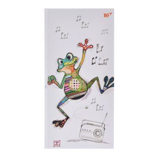 Блокнот 100*200/64 ЛИН. 7БЦ, фольга золото+Уф.выб. "BugArt. White frog" YES