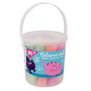 Мел цветной YES 12 шт. JUMBO в ведре Kittecon