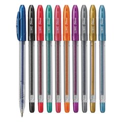 Ручка гелева із глітером Shine LINC 1,0 мм набір 10 шт мікс кольорів