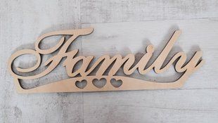 Напис з фанери 0,6 "Family", 33 * 10,5 см