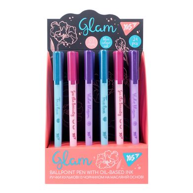 Ручка YES масляная «Glam», 0,7мм, синяя