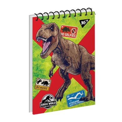 Зошит для записів YES А6/80 од.спіраль Jurassic World. Dino tracker