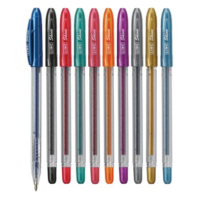 Ручка гелевая с глиттером Shine LINC 1,0 мм набор 10 шт микс цветов